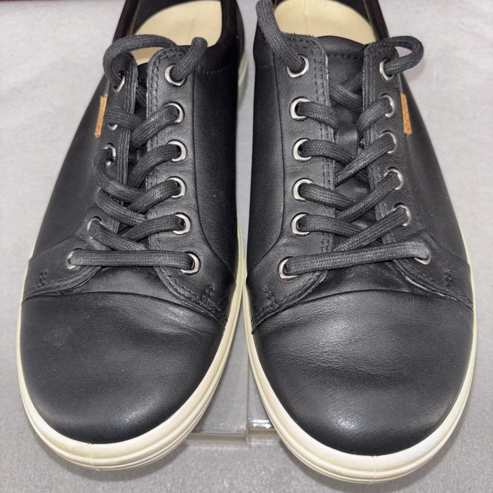 ECCO Soft 7 Black Leather Comfort Walking Sneakers Casual Shoes Womens Size 9 EC